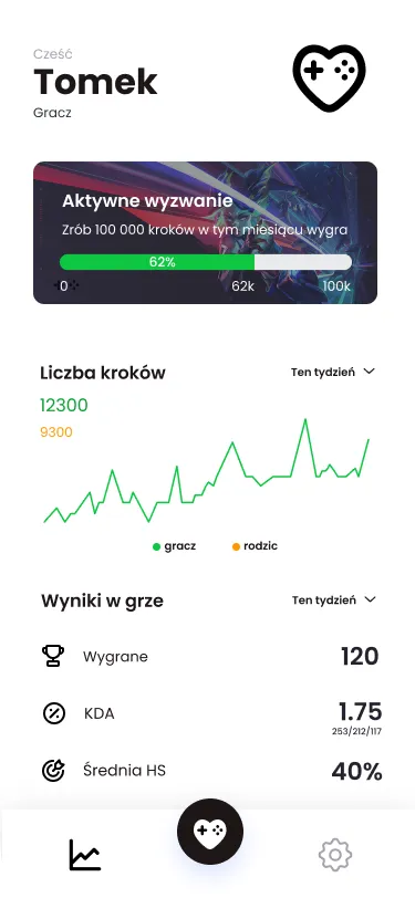 Ekran główny aplikacji PlayActive